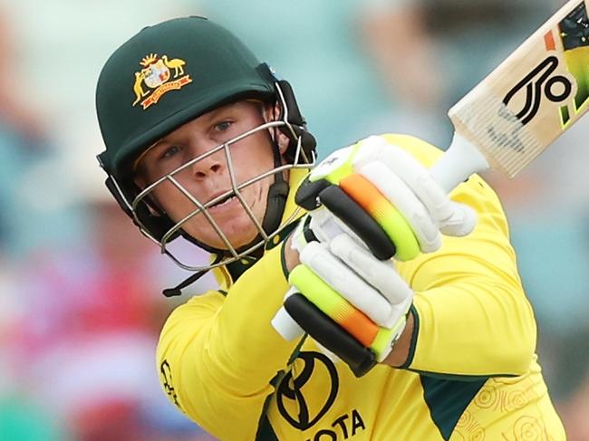 CANBERRA, AUSTRALIA - FEBRUARY 06:  Jake Fraser-McGurk of Australia bats during game three of the Men's One Day International match between Australia and West Indies at Manuka Oval on February 06, 2024 in Canberra, Australia. (Photo by Matt King/Getty Images)