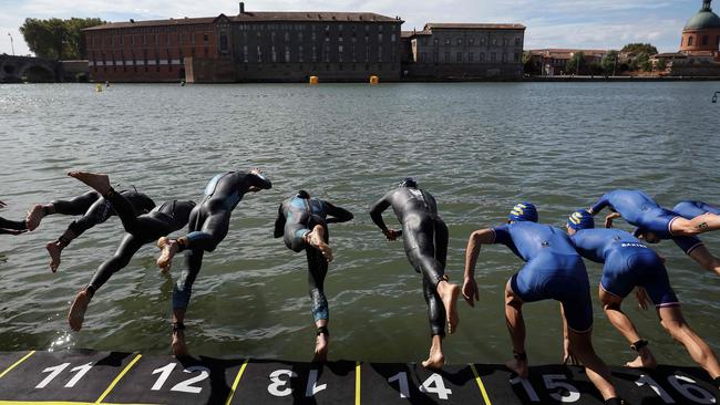 (File photo) Two deaths have rocked the sport of triathlon. (Photo by Valentine CHAPUIS / AFP)