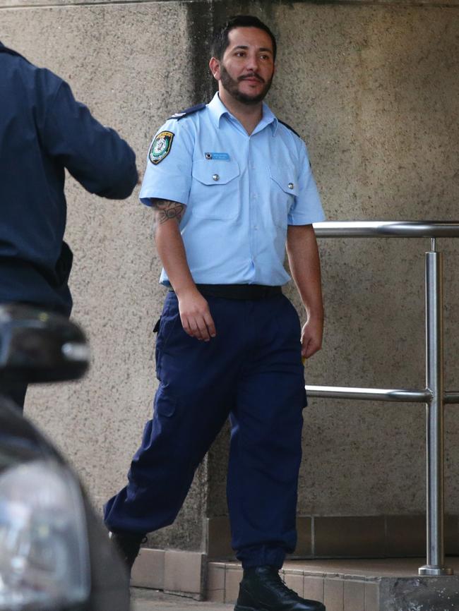 Senior Constable Pablo Rojas pictured outside Newtown Police Station.