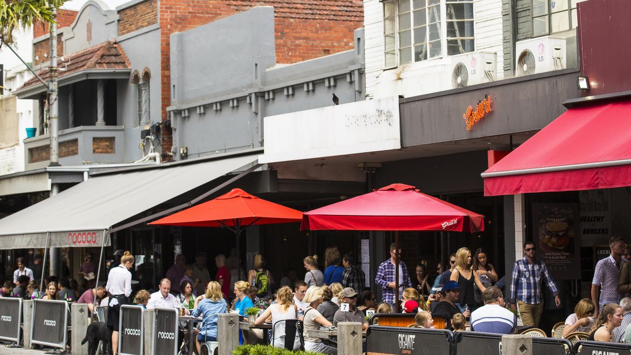 Diners eating and drinking on Acland St, St Kilda. Picture: Visit Victoria