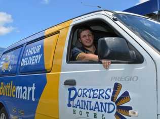 DOORSTEP DELIVERY: Storeman Corey Hauser has started delivering alcohol to the doorsteps of Lockyer Valley residents. Picture: Meg Bolton