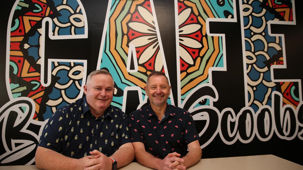 Cafe Bear and Scoobs owners Mark Butcher and David Scoble at their cafe. Picture: Alison Wynd