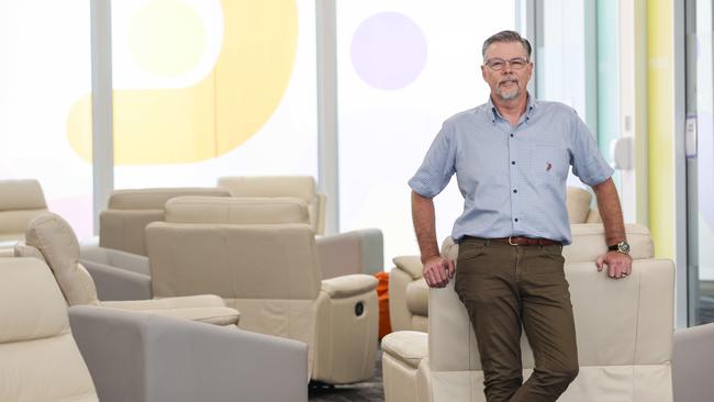 Peer Support Specialist Steve in the "Living Room" – a non-clinical alternative to the emergency department at Adelaide’s Urgent Mental Health Care Centre – the first in Australia. Picture: Russell Millard