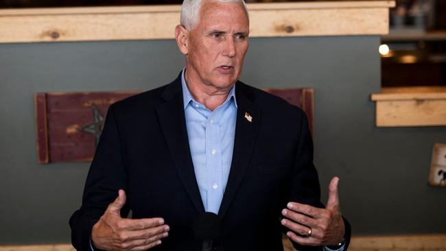 Mike Pence speaks during a campaign event in Waukee, Iowa. Picture; AFP.