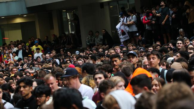 Fans are seen gathered outside the Today Show Studios in North Sydney waiting to see Logan Paul the famous Youtuber. Picture: NCA Newswire/ Gaye Gerard