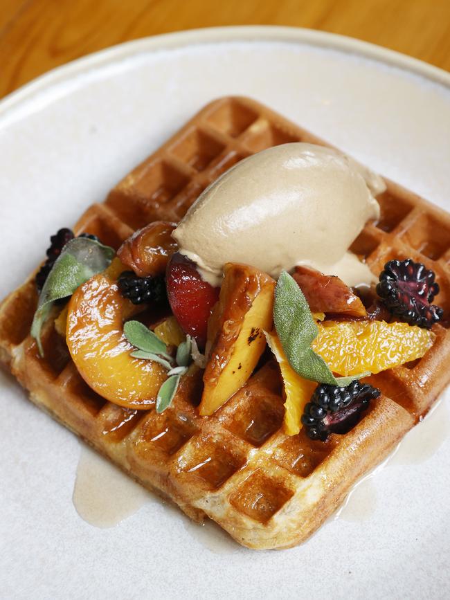 The Parcel Cafe in New Town’s delicious waffles with fresh seasonal fruit. Picture: Nikki Davis-Jones