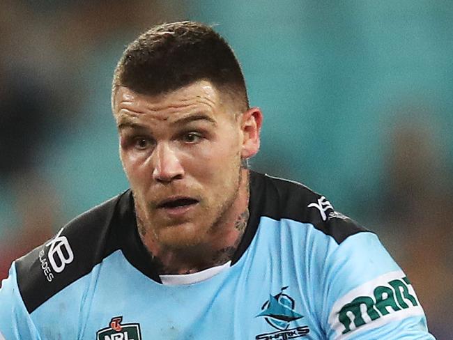 Cronulla's Josh Dugan during Game 2 of double header NRL match Parramatta Eels v Cronulla Sharks at ANZ Stadium. Picture. Phil Hillyard