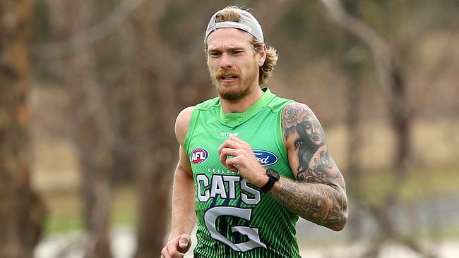 Tom Stewart at Cats training at Deakin University. Picture: Alison Wynd