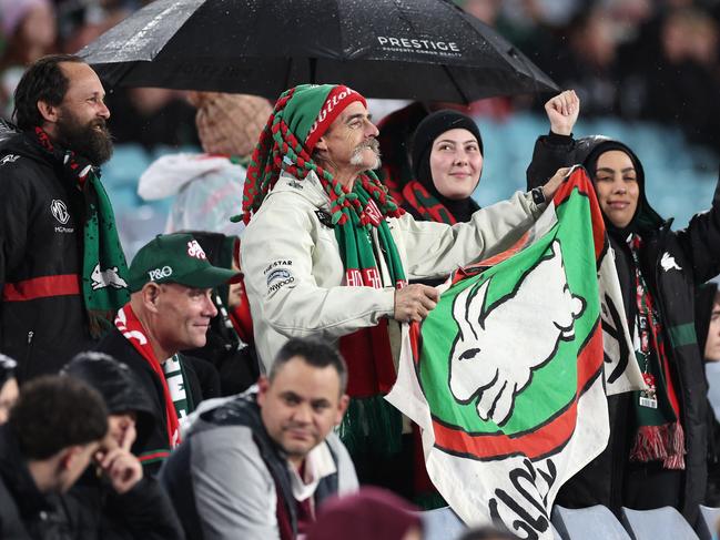 Rabbitohs fans had plenty to smile about tonight. Photo: Cameron Spencer/Getty Images