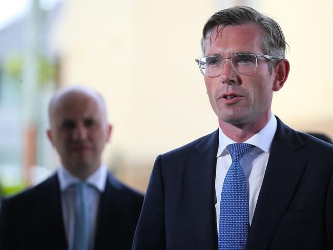 SYDNEY, AUSTRALIA - NewsWire Photos, JANUARY 31 2022: NSW Premier Dominic Perrottet, addresses the media during a press conference in Sydney. Picture Gaye Gerard / NCA Newswire.. Picture: NCA NewsWire /Gaye Gerard