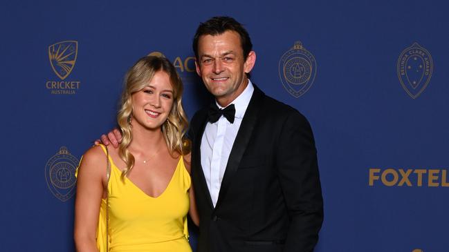 Adam Gilchrist with daughter Annie at this year’s Cricket Australia Awards. (Photo by Morgan Hancock/Getty Images for Cricket Australia)