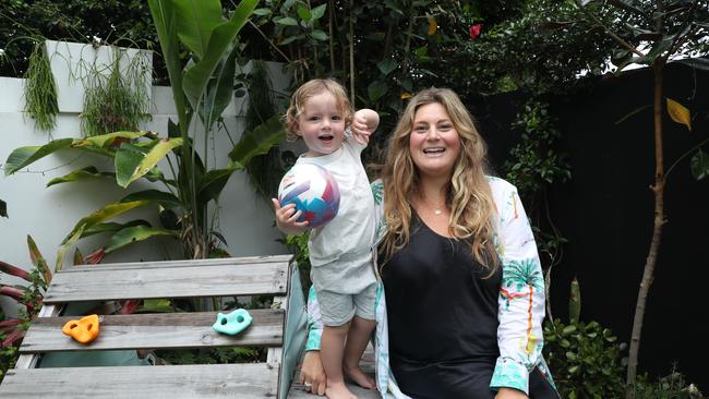 Libby Watkins and her son Dash at home. She has been on a Mediterranean diet since her first pregnancy. She is now pregnant with her second child. John Feder/The Australian.