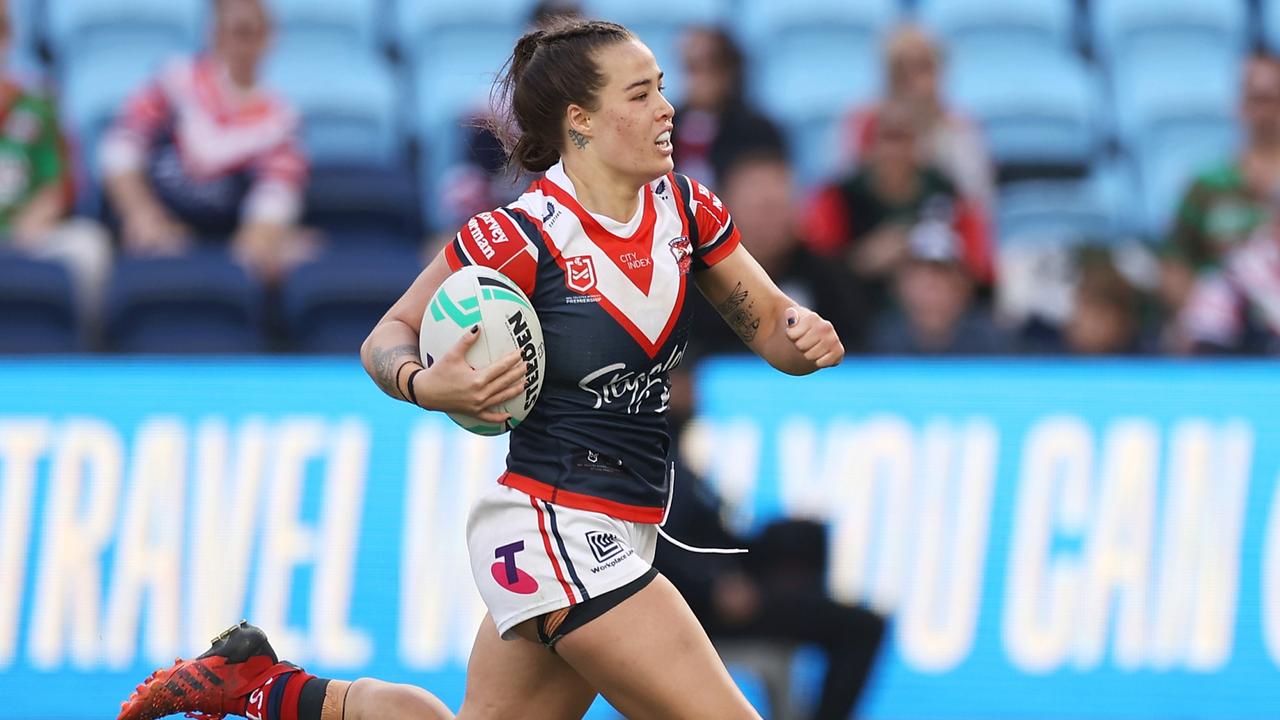 Isabelle Kelly scored the 75-metre match-winning try. Picture: Mark Kolbe/Getty