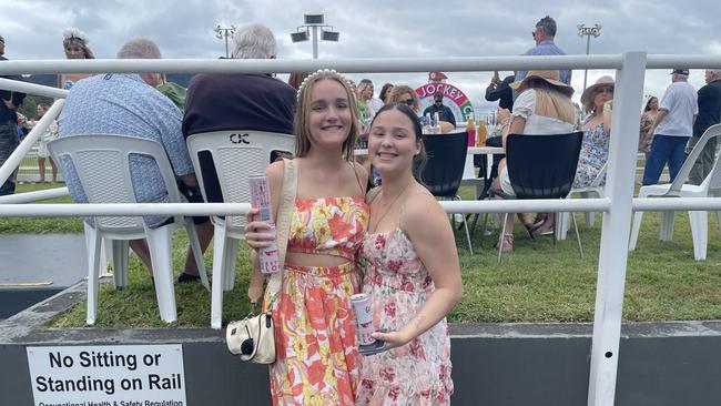 Abby Lewis and Jassandra Dick at Cairns Cup Carnival on Saturday. Picture: Andreas Nicola