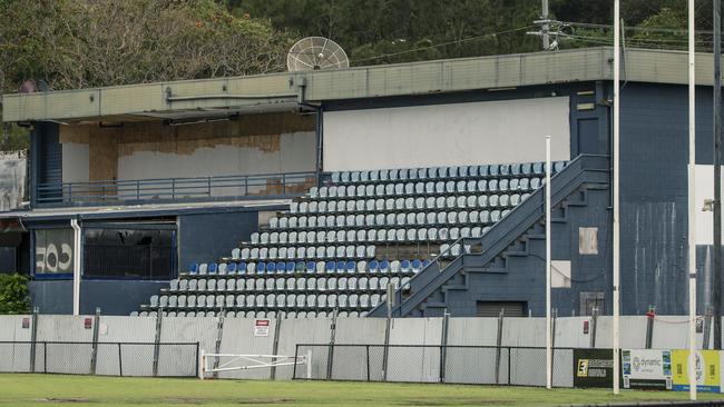 Demolition stats on the Coolangatta Football Club's sports club. Picture: Glenn Campbell