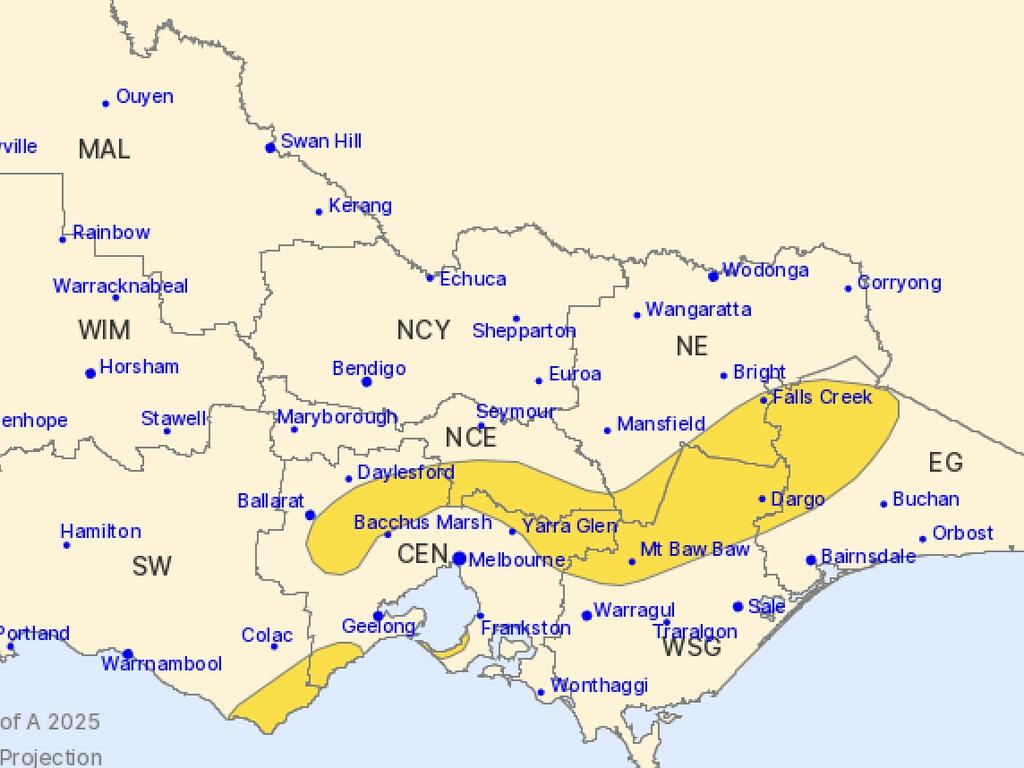 Severe weather warnings have been issued for parts of Victoria’s northeast as blistering winds smash the state. Picture: BOM