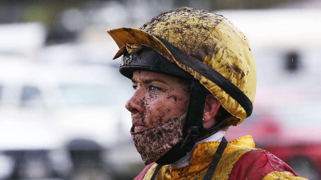 Jockey Lacey Morrison after Race 5 at the Banana Industry Race Day, held at the Innisfail Turf Club. Picture: Brendan Radke