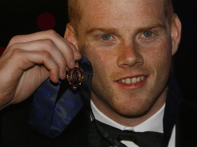 2008: Western Bulldog’s Adam cooney with his Brownlow Medal. Picture: NewsCorp <a href="http://www.heraldsun.com.au/entertainment/brownlow-red-carpet" target="_blank">MORE BROWNLOW COVERAGE</a>