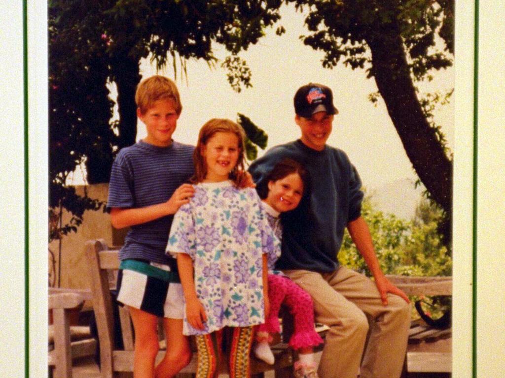 <b>1996:</b> The young royal poses with his brother and cousins Princess Beatrice and Princess Eugenie, the daughters of Prince Andrew, for Princess Diana’s Christmas card, the year Diana and Charles finalised their divorce.