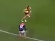 Melbourne wingman Lachie Hunter ran towards the boundary line in an apparent attempt to put off a Hawthorn player while he was on the interchange bench.