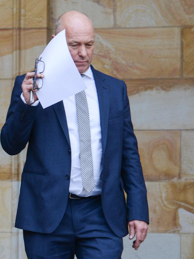 Philip Leslie March outside the Adelaide Magistrates Court in June this year when he was found guilty of driving while disqualified. Picture: AAP Image/Brenton Edwards