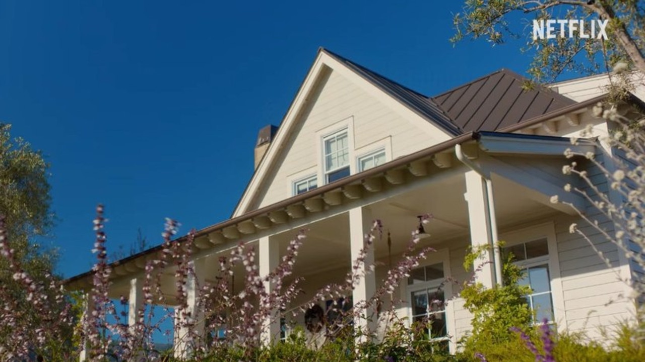 The exterior of the home used for filming features in the trailer. Picture: Netflix