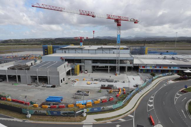 First look inside the Rydges Airport hotel at Coolangatta. The new Gold Coast Airport terminal under construction. Picture Glenn Hampson