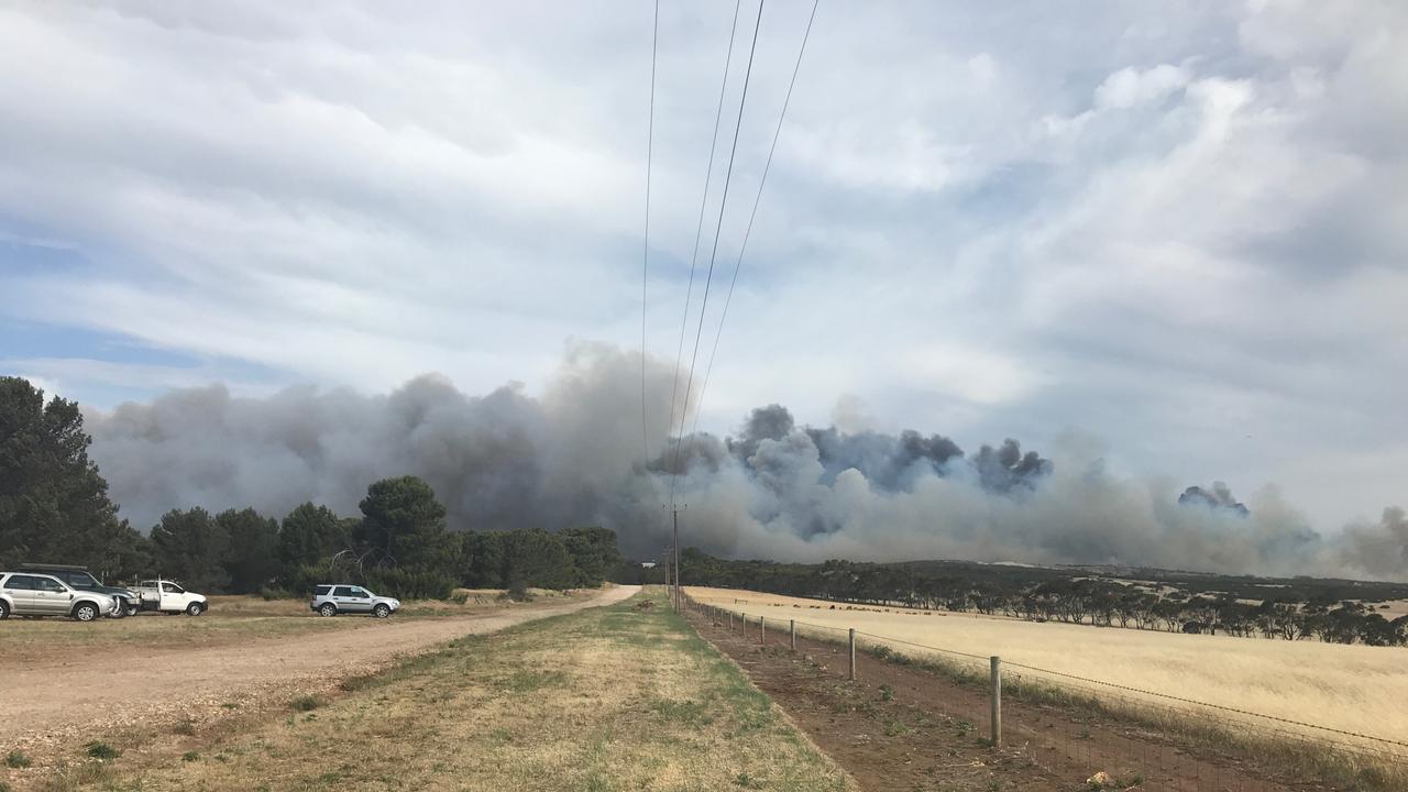 Smoke over Port Lincoln from the Duck Ponds fire.