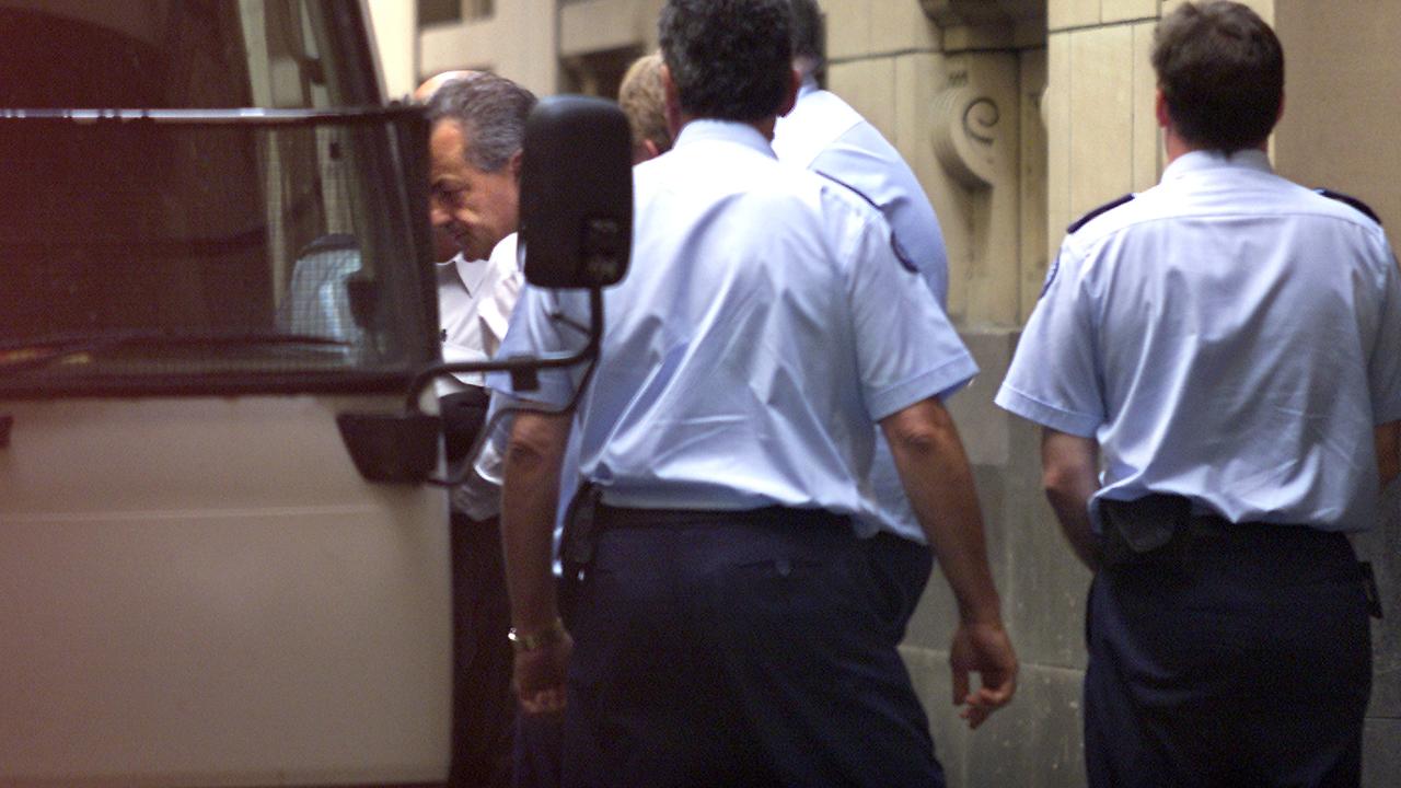 Frank De Stefano leaves the court house after he was sentenced to 10 years in jail.