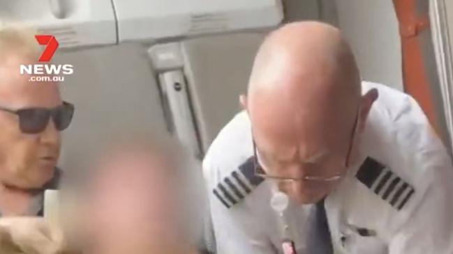 Mr Clark and the pilot detained the man before he was arrested by police. Picture: Supplied/7News