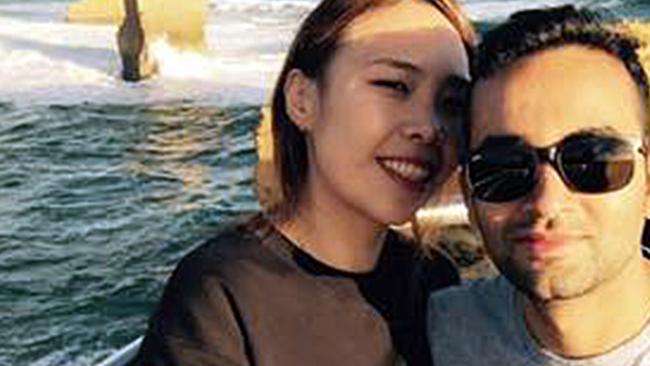 Stella Kim, the shocked Sydney woman who found live worms in her steak at a restaurant in Ryde, with her partner Sushil Lamichhane. Picture: Facebook