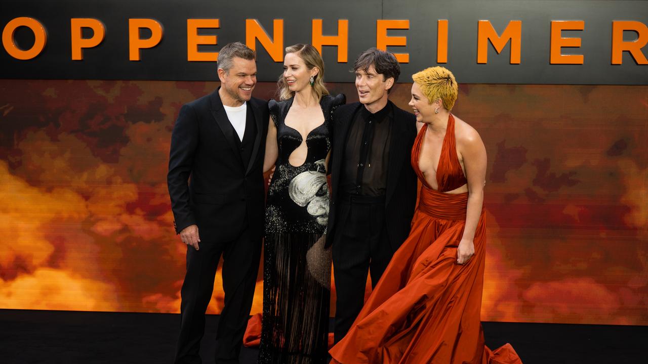Matt Damon, Emily Blunt, Cillian Murphy and Florence Pugh attend the Oppenheime UK Premiere. Picture: Samir Hussein/WireImage