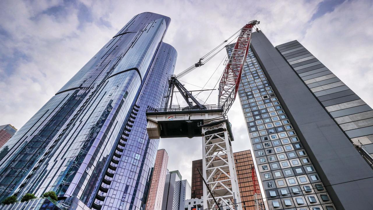 The biggest change in crane activity was in Melbourne’s CBD. Picture: David Caird