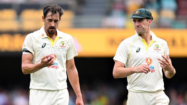 Pat Cummins confirmed Mitch Starc is likely to miss the first Test of the tour in Nagpur. Picture: Bradley Kanaris/Getty