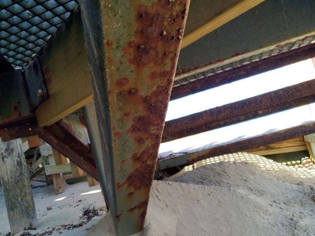 More corrosion found on the tower’s staircase. Picture: WBSLSC