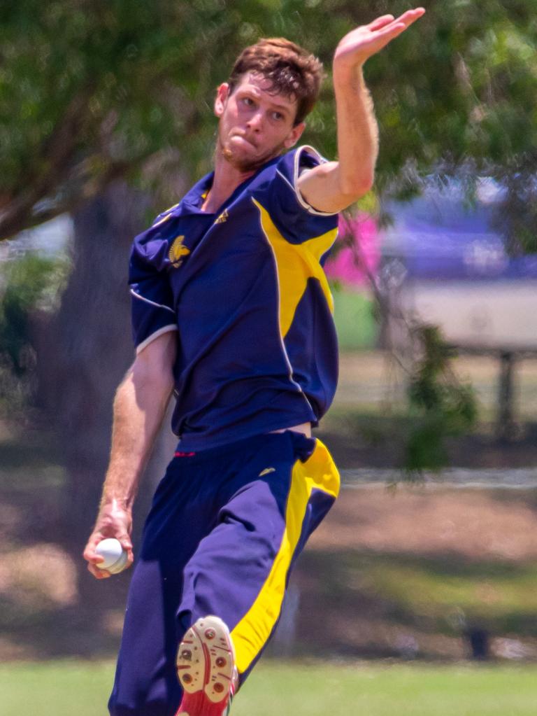 Gympie Regional Cricket Association grand opening – Gold XI v Maroochydore – Andre Cave. Photo: Zahner Photography