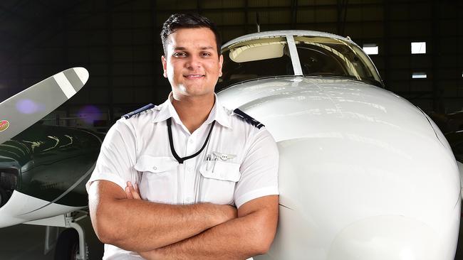 Andrew Ottosen, student in Diploma of Aviation (instrument rating), is part of the first intake with TAFE Queensland and Townsville flight Training. Picture: Shae Beplate.