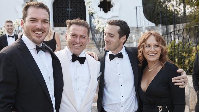 Karl Stefanovic and siblings at his wedding.