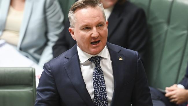 Chris Bowen has come under fire for his solution to lowering power bills for families. Picture: NCA NewsWire / Martin Ollman