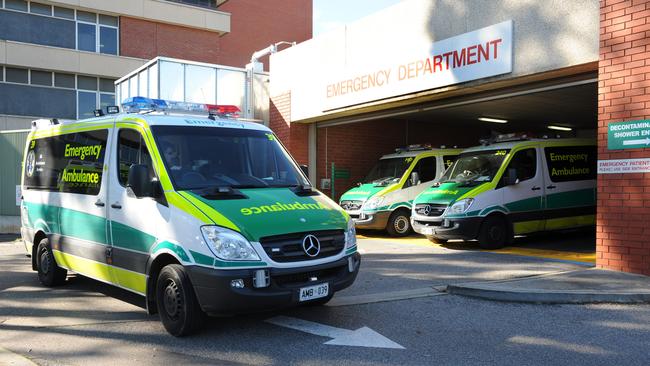 Ambulances at The Queen Elizabeth Hospital emergency department.