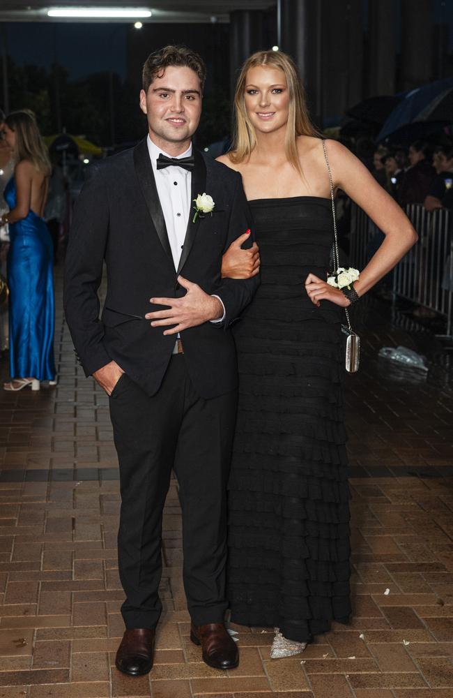 Lachlan Hawkins and partner Meg Logan at Toowoomba Grammar School formal at Rumours International, Wednesday, November 13, 2024. Picture: Kevin Farmer