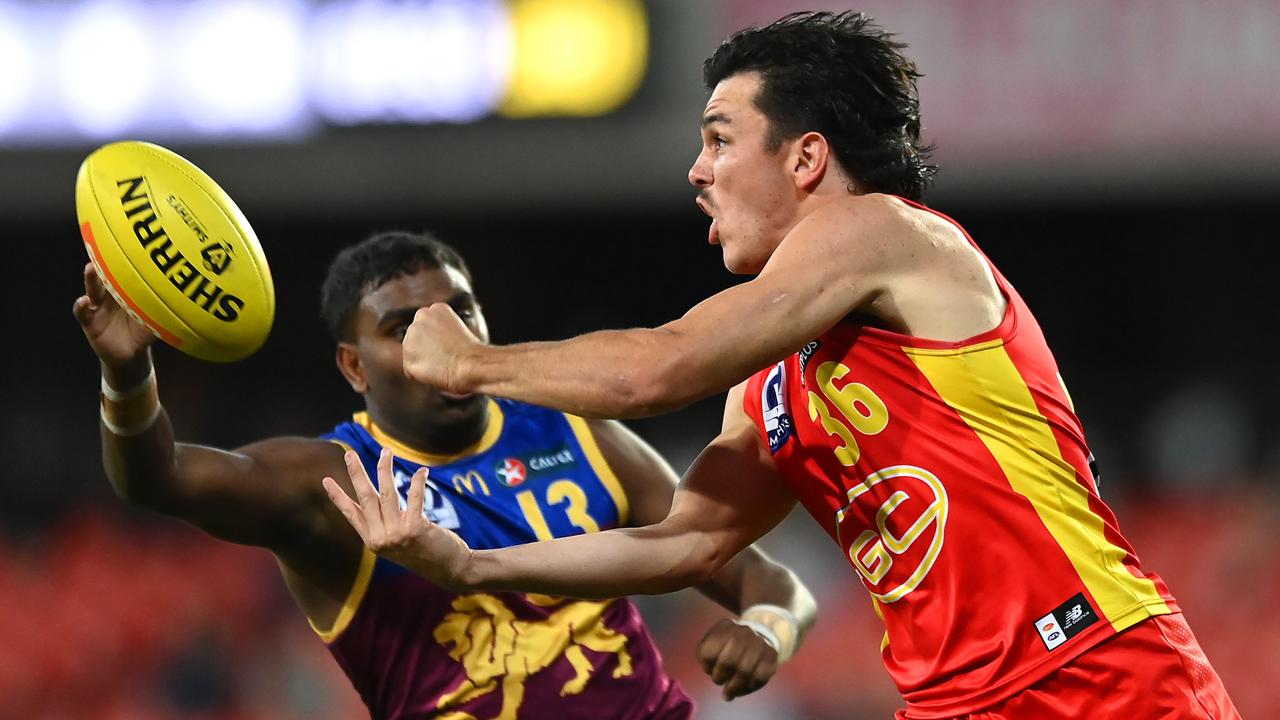 Elijah Hollands of the Suns in action during the VFL Qualifying Final match between Gold Coast and Brisbane Lions. Photo by Albert Perez/AFL Photos.