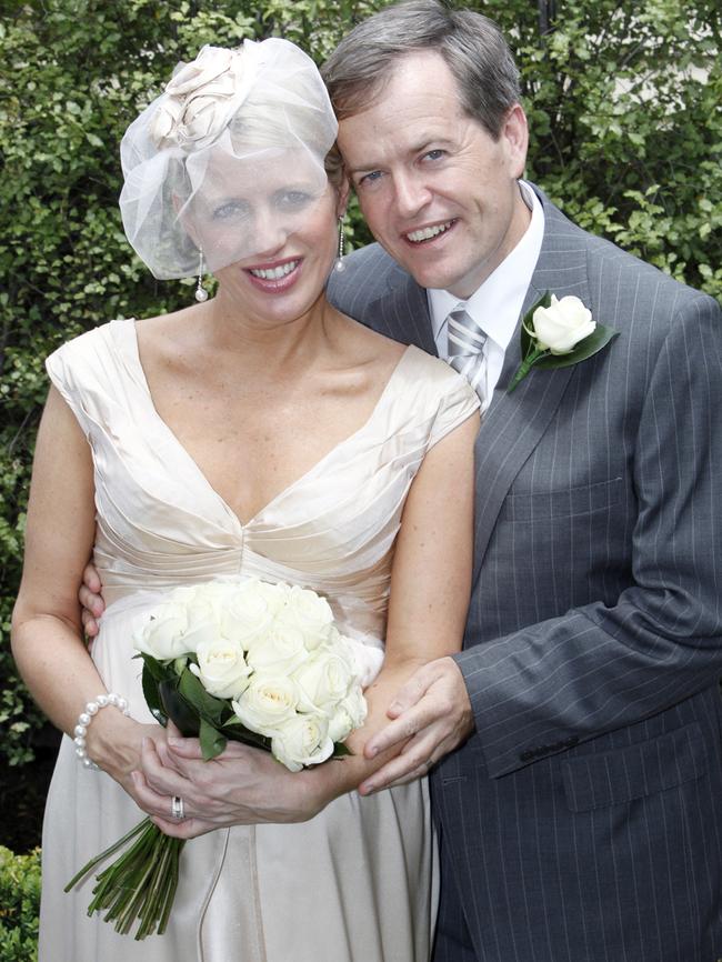 Chloe and Bill Shorten on their wedding day.