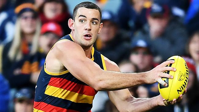 Crows captain Taylor Walker against the Eagles. Picture: AAP Image/Mark Brake