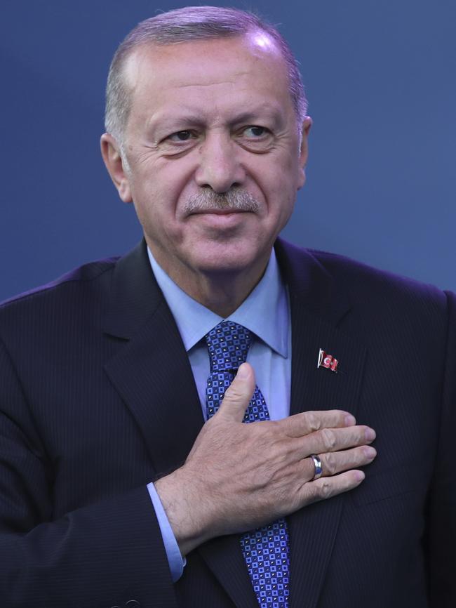 Turkey's President Recep Tayyip Erdogan. Picture: AP