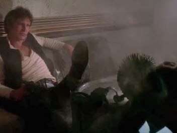 Greedo has gone from legendary figure to figure of fun in a series of scene rewrites. Picture: YouTube