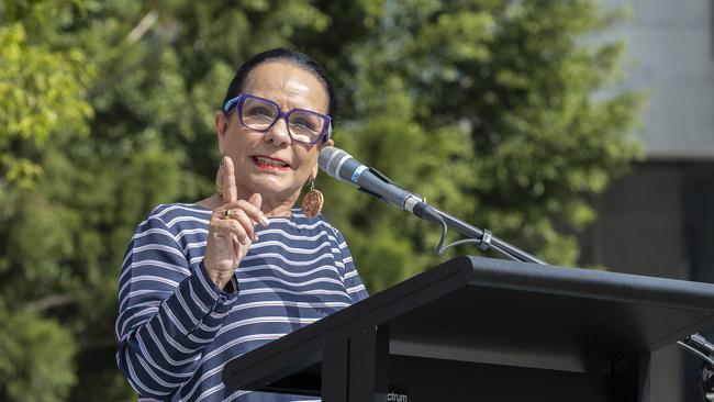 Linda Burney addresses the Yes23 event in Brisbane. Picture: Richard Walker