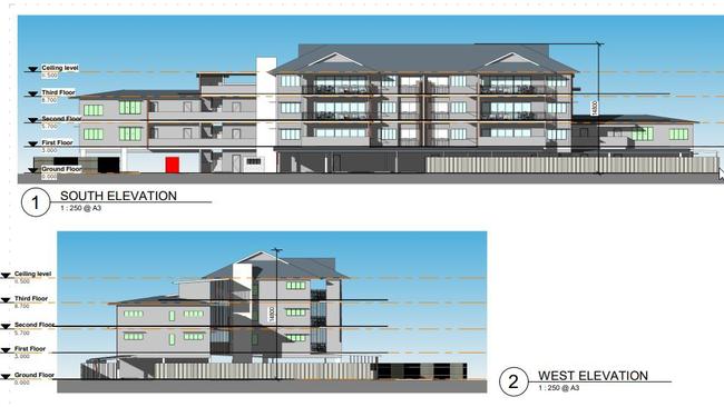 Designs for a proposed four-storey unit development at Izatt Close in Edge Hill. Picture: Supplied