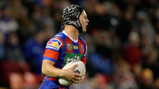 Kalyn Ponga runs the ball for the Knights. Picture: Getty Images