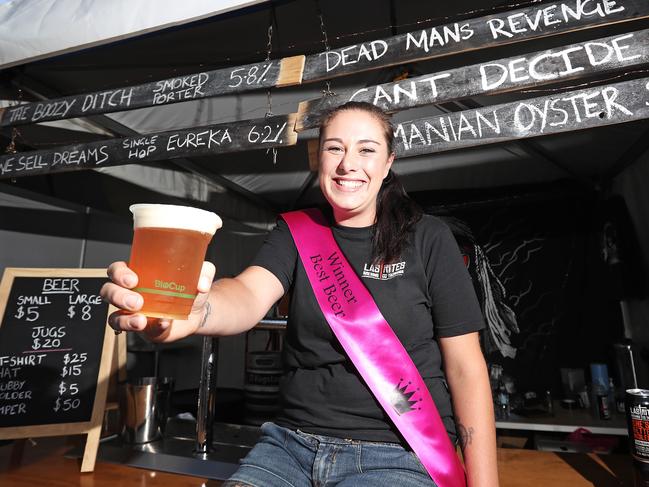 Brooke Whelan from Last Rites Brewery won “best beer” at this year's Taste of Tasmania. Picture: LUKE BOWDEN